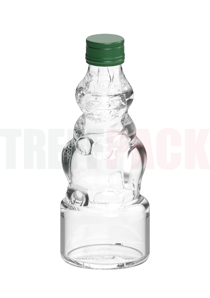 200 ml Glass Liqueur Bottle Easter Bunny with Screw Cap Finish