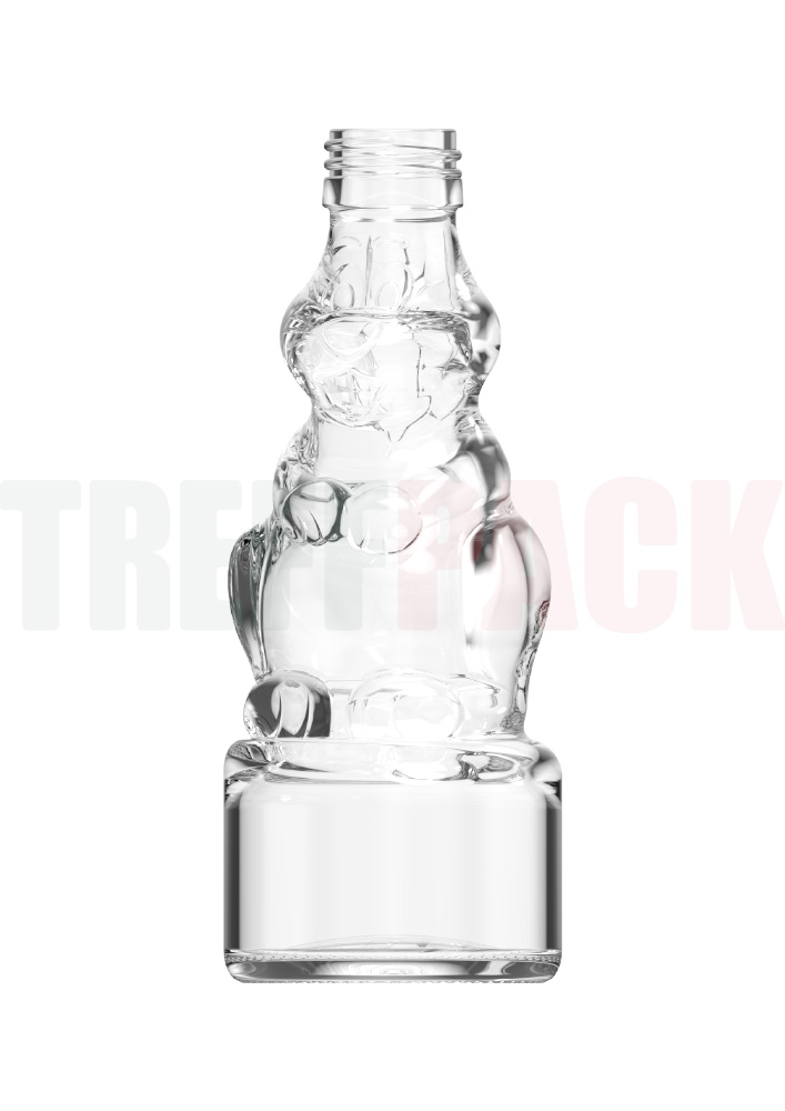 Glass Bottle Easter Bunny 200 ml PP28 200 ml Glass Liqueur Bottle Easter Bunny with Screw Cap Finish