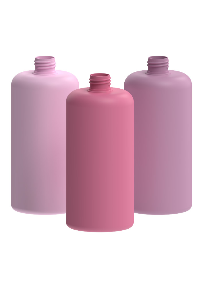 500 ml HDPE Bottle Flat Based Boston Round with  24/410 Neck Finish