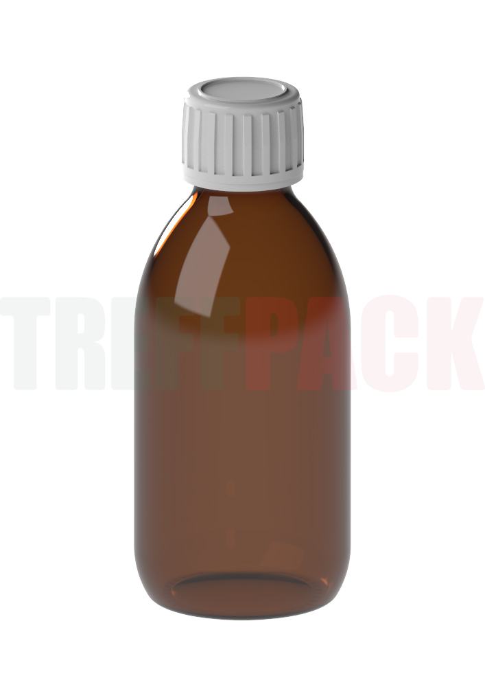 Sirupflasche Typ 3 braun 200 ml